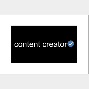 Verified Content Creator (White Text) Posters and Art